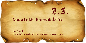 Neuwirth Barnabás névjegykártya