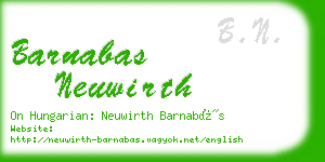 barnabas neuwirth business card